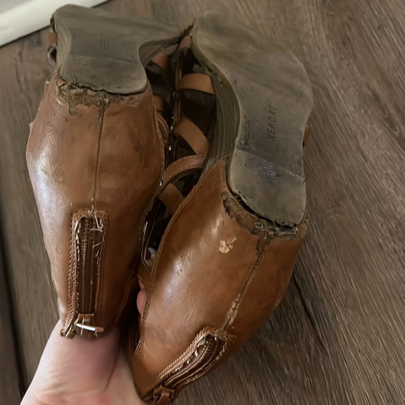 Report Gladiator Brown & Gold Structured Sandals Size 9 - Picture 7 of 8